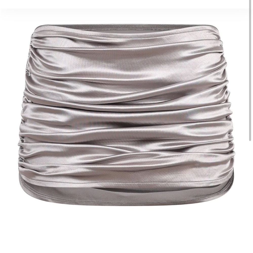 Silver Ruched Skirt (Beach cover up)
